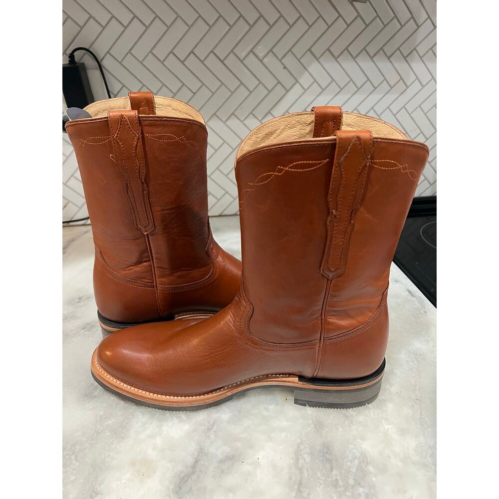 Lucchese Men’s Cognac Cowhide Ranch Hand Roper Boots 2031 Size 11.5D Mexico - Picture 15 of 16